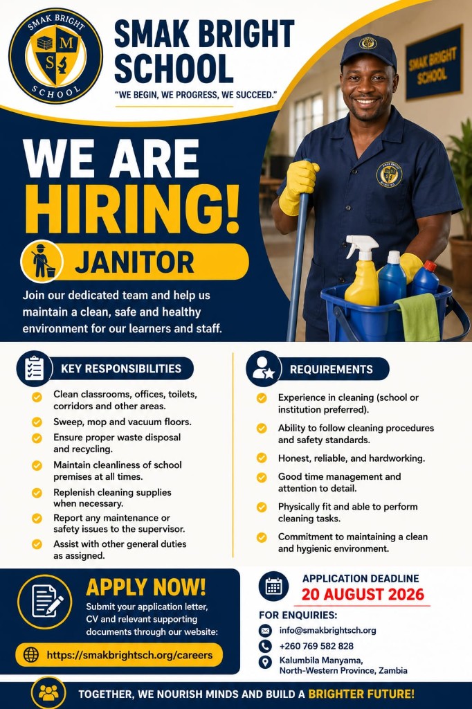 Janitor recruitment poster